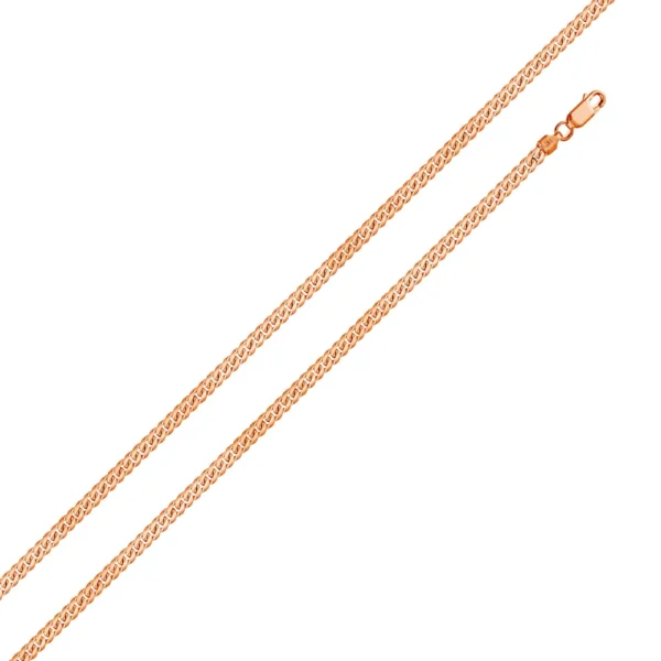1.8mm Rose Gold Plated 925 Sterling Silver Miami Cuban Curb Chain