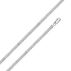 1.9mm Rhodium Plated 925 Sterling Silver Miami Cuban Link Chain