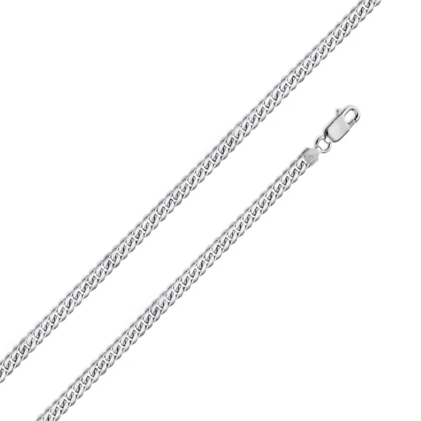 1.9mm Rhodium Plated 925 Sterling Silver Miami Cuban Link Chain