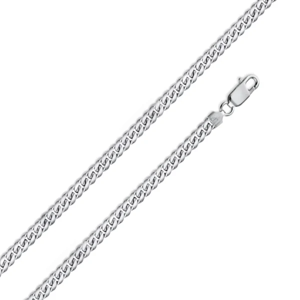 3.5mm Rhodium Plated 925 Sterling Silver Miami Cuban Link Chain - Image 2