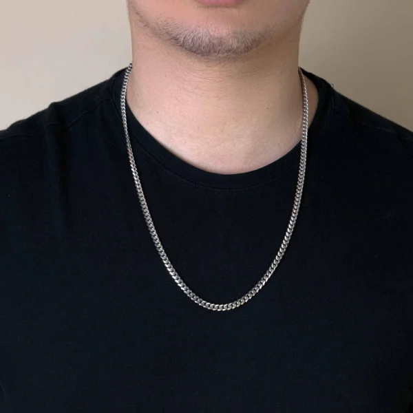 4.9mm Rhodium Plated 925 Sterling Silver Miami Cuban Link Chain Necklace or Bracelet - Image 3