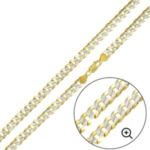 7.1mm Gold Plated Two-Tone Diamond Cut Cuban Link Chain