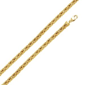 7mm 925 Sterling Silver Hollow Byzantine Chain