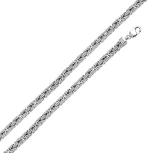 7mm 925 Sterling Silver Hollow Byzantine Chain