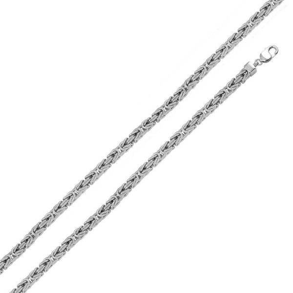 4.9mm Sterling Silver Anti-Tarnish Byzantine Chain