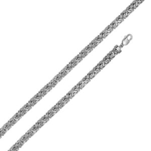 8.1mm Sterling Silver Anti-Tarnish Flat Byzantine Chain and Bracelet