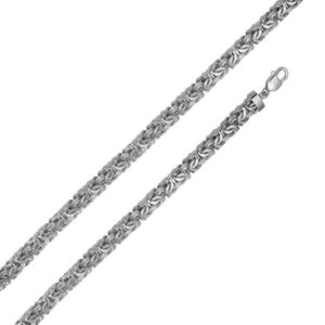 9.4mm Sterling Silver Anti-Tarnish Flat Byzantine Chain and Bracelet