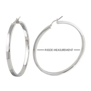 4mm 925 Sterling Silver Flat Hoop Earrings