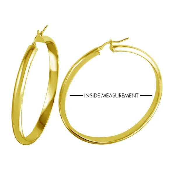 925 Sterling Silver Rounded Hoop Earrings - Image 2