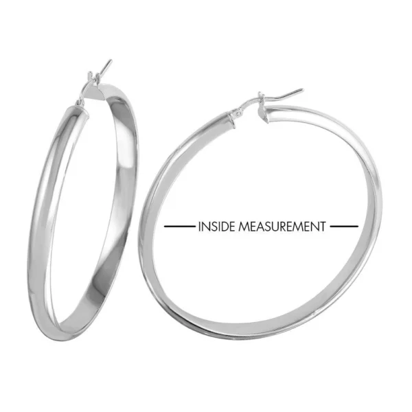 925 Sterling Silver Rounded Hoop Earrings