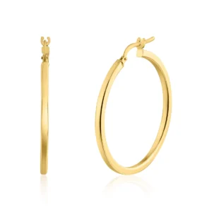 2mm 925 Sterling Silver Dome Hoop Earrings