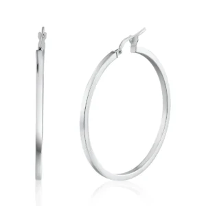 2mm 925 Sterling Silver Dome Hoop Earrings
