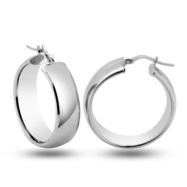9mm 925 Sterling Silver High Polished Hoop Earrings