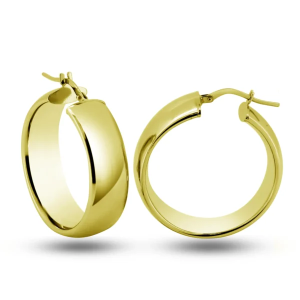 9mm 925 Sterling Silver High Polished Hoop Earrings - Image 2