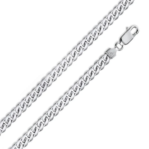 6.3mm 925 Sterling Silver Miami Cuban Curb Chain Bracelet