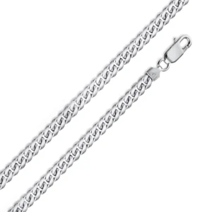 5.5mm Rhodium Plated 925 Sterling Silver Miami Cuban Curb Chain Necklace or Bracelet