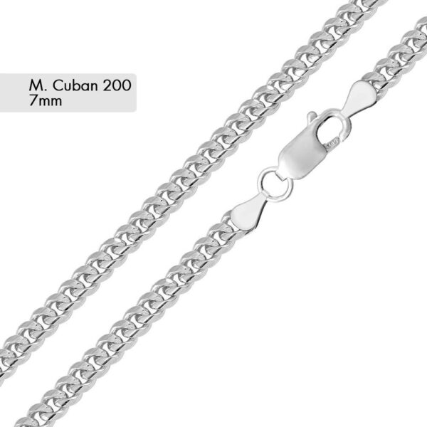 7mm 925 Sterling Silver Miami Cuban Link Chain Bracelet or Necklace - Image 2