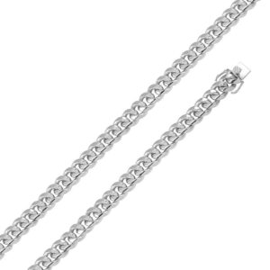 6.5mm 925 Sterling Silver Miami Cuban Link Chain Necklace with Box Lock