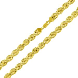 6.5mm 925 Sterling Silver Hollow Rope Chain Necklace