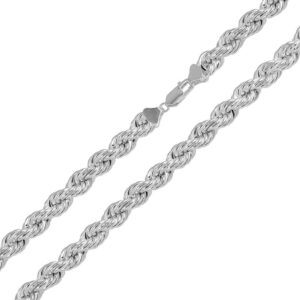 6.5mm 925 Sterling Silver Hollow Rope Chain Necklace