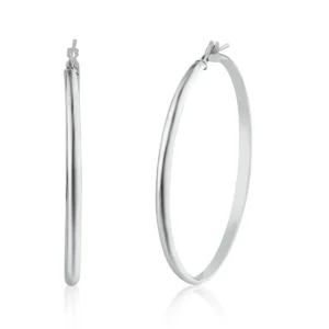 3.5mm 925 Sterling Silver Dome Hoop Earrings
