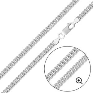 5.5mm Rhodium Plated 925 Sterling Silver Miami Cuban Curb Chain Necklace or Bracelet