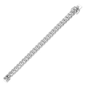 7.4mm 925 Sterling Silver Miami Cuban Link Chain Bracelet or Necklace with Box Lock