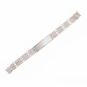 Three Strand Engravable Figaro ID Bracelet