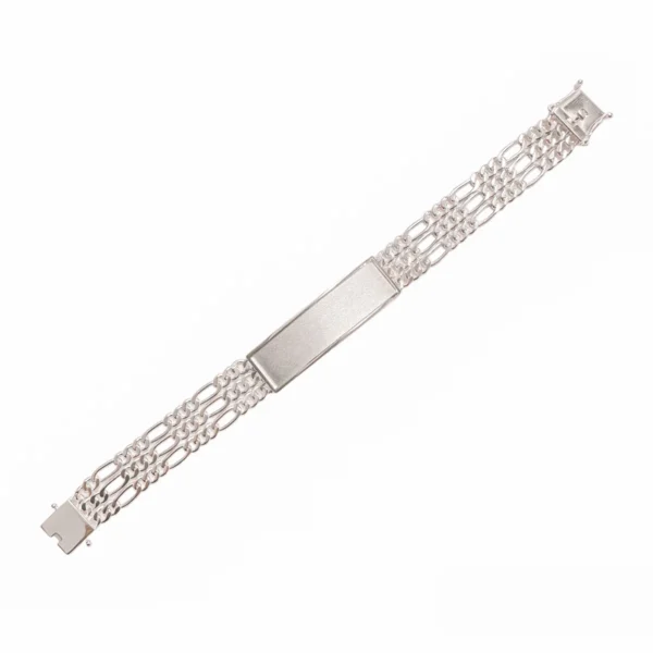 Three Strand Engravable Figaro ID Bracelet