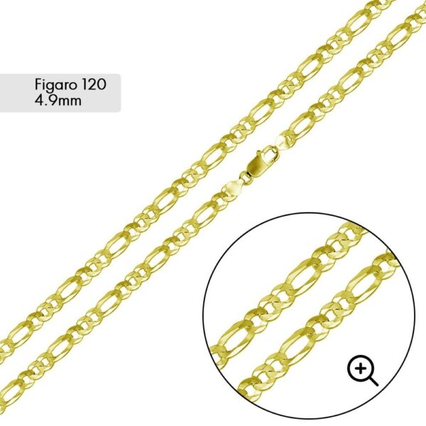 4.9mm Figaro Chain Necklace or Bracelet