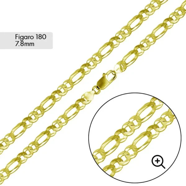 7.8mm Figaro Chain Necklace or Bracelet - Image 3