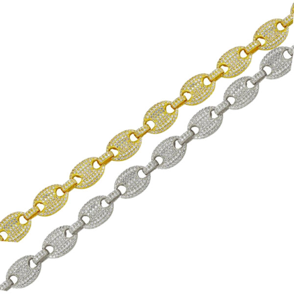 11.8mm CZ Encrusted Oval Link Chain Necklace or Bracelet