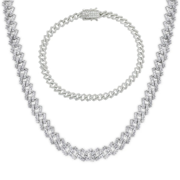 5.5mm CZ Encrusted Monaco Necklace or Bracelet