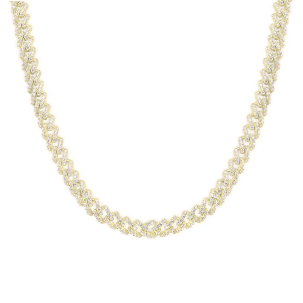 5.5mm Yellow Gold Plated CZ Encrusted Monaco Necklace or Bracelet - Image 3