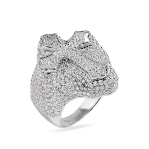 30mm CZ Encrusted Cross Ring