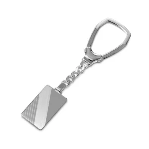 Rectangle Keychain with Diagonal Design