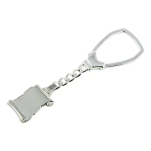 High Polish 925 Sterling Silver Scroll Keychain