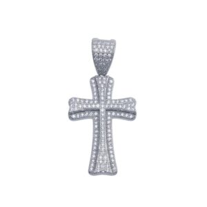 Double Cross CZ Pendant