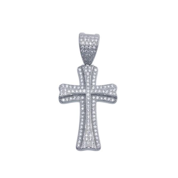 Double Cross CZ Pendant