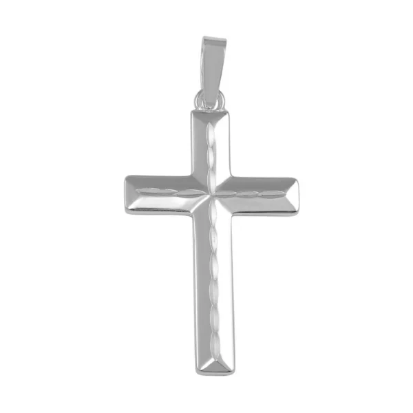 High Polish 925 Sterling Silver Flat Cross Pendant