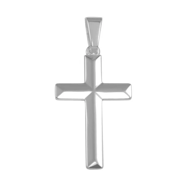High Polish 925 Sterling Silver Flat Cross Pendant