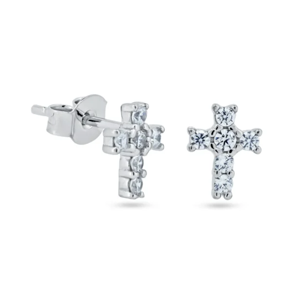 CZ Cross Stud Earrings