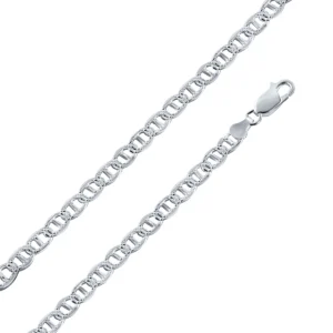 4.4mm Flat Marina 1 Sided Diamond Cut Chain Necklace