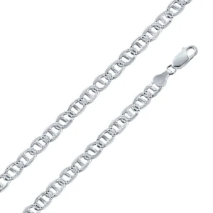 5.2mm Flat Marina 1 Sided Diamond Cut Chain Necklace