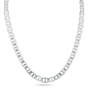 6.2mm Flat Marina 1 Sided Diamond Cut Chain Necklace or Bracelet