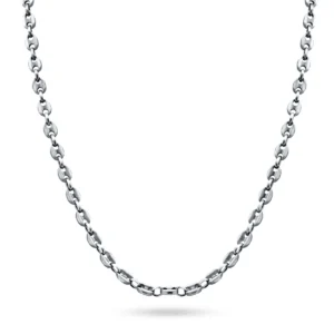4.3mm Gun Metal Plated 925 Sterling Silver Marina Chain Necklace