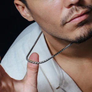 3.7mm Gun Metal Plated 925 Sterling Silver Battuta Rope Chain Necklace or Bracelet