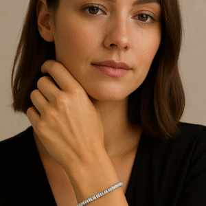Rhodium Plated 925 Sterling Silver Clear CZ Tennis Bracelet